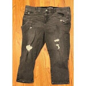 Torrid Black Crop Bombshell Skinny Jeans Size 20 Distressed